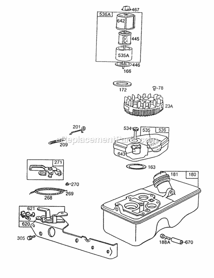 Fuel TankControl BrktAC Diagram and Parts List for 112902-3911-01  Briggs and Stratton Engine